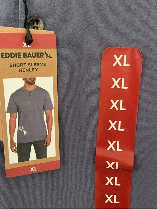 Eddie Bauer Men’s Purple Short-Sleeve Henley Tee - Picture 3 of 10